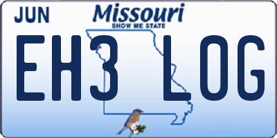 MO license plate EH3L0G