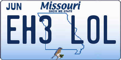 MO license plate EH3L0L