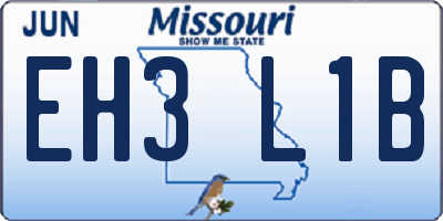 MO license plate EH3L1B