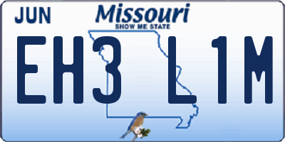MO license plate EH3L1M
