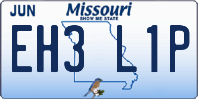 MO license plate EH3L1P