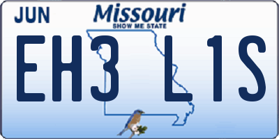 MO license plate EH3L1S