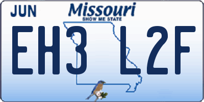 MO license plate EH3L2F