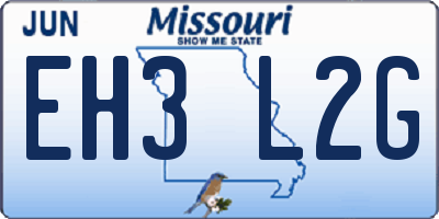 MO license plate EH3L2G