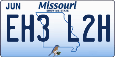 MO license plate EH3L2H