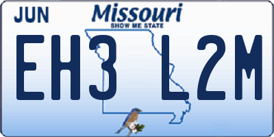 MO license plate EH3L2M