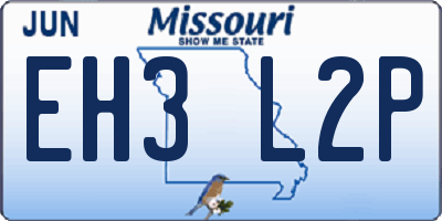 MO license plate EH3L2P