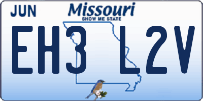 MO license plate EH3L2V