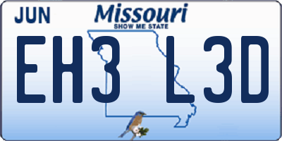MO license plate EH3L3D