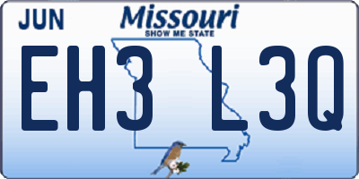 MO license plate EH3L3Q