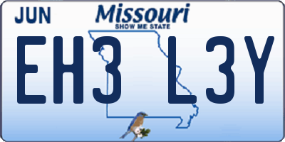 MO license plate EH3L3Y