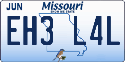 MO license plate EH3L4L