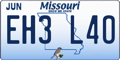 MO license plate EH3L4O