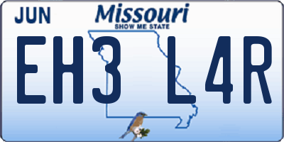 MO license plate EH3L4R