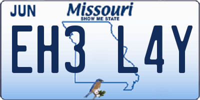 MO license plate EH3L4Y