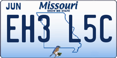 MO license plate EH3L5C
