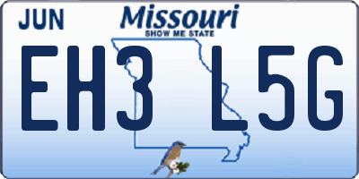 MO license plate EH3L5G