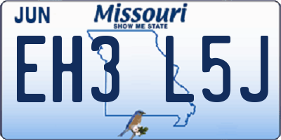 MO license plate EH3L5J