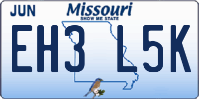 MO license plate EH3L5K