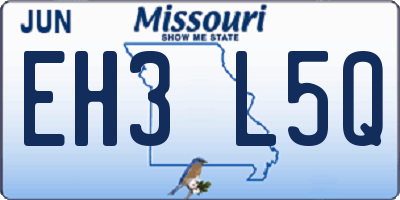 MO license plate EH3L5Q