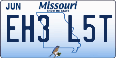 MO license plate EH3L5T