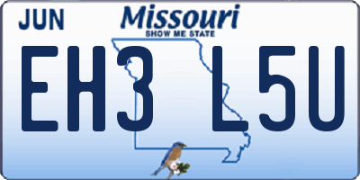 MO license plate EH3L5U