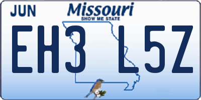 MO license plate EH3L5Z