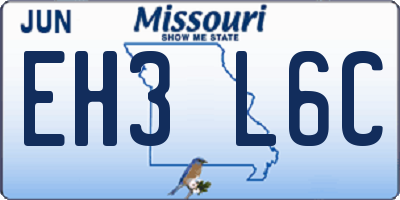 MO license plate EH3L6C