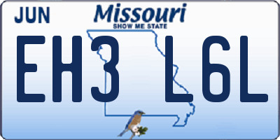 MO license plate EH3L6L