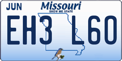 MO license plate EH3L6O