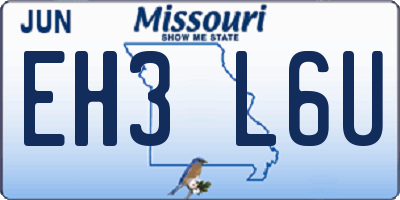 MO license plate EH3L6U