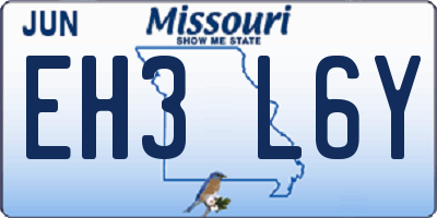MO license plate EH3L6Y