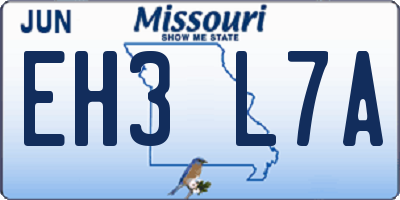 MO license plate EH3L7A