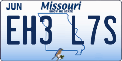 MO license plate EH3L7S