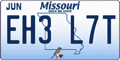 MO license plate EH3L7T