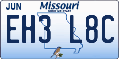 MO license plate EH3L8C