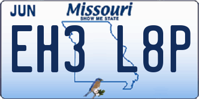 MO license plate EH3L8P