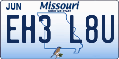 MO license plate EH3L8U