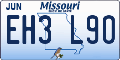 MO license plate EH3L9O