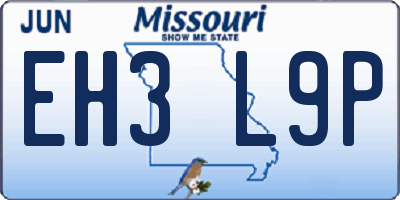 MO license plate EH3L9P