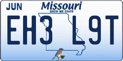 MO license plate EH3L9T