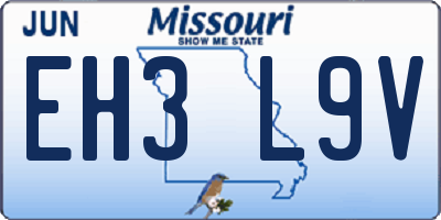 MO license plate EH3L9V