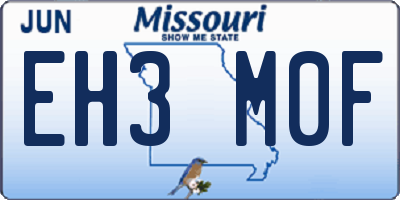 MO license plate EH3M0F