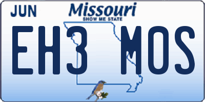 MO license plate EH3M0S