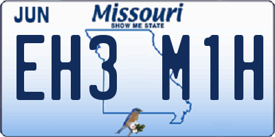 MO license plate EH3M1H