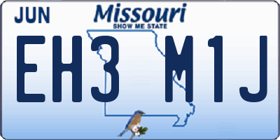 MO license plate EH3M1J