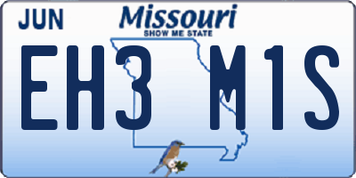 MO license plate EH3M1S