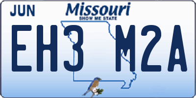 MO license plate EH3M2A