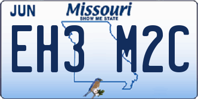 MO license plate EH3M2C