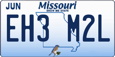 MO license plate EH3M2L